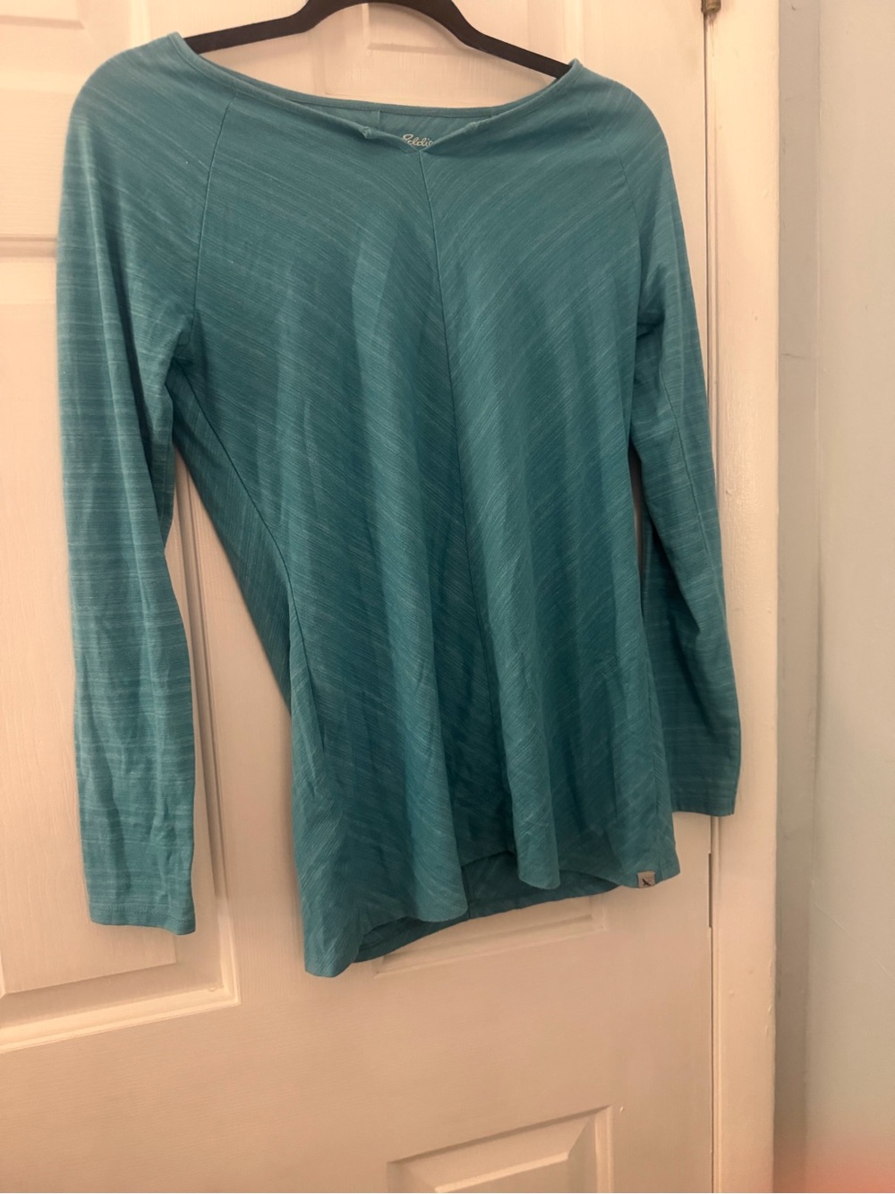 Eddie Bauer Teal Slub Knit Long Sleeve Tunic Top Women’s S